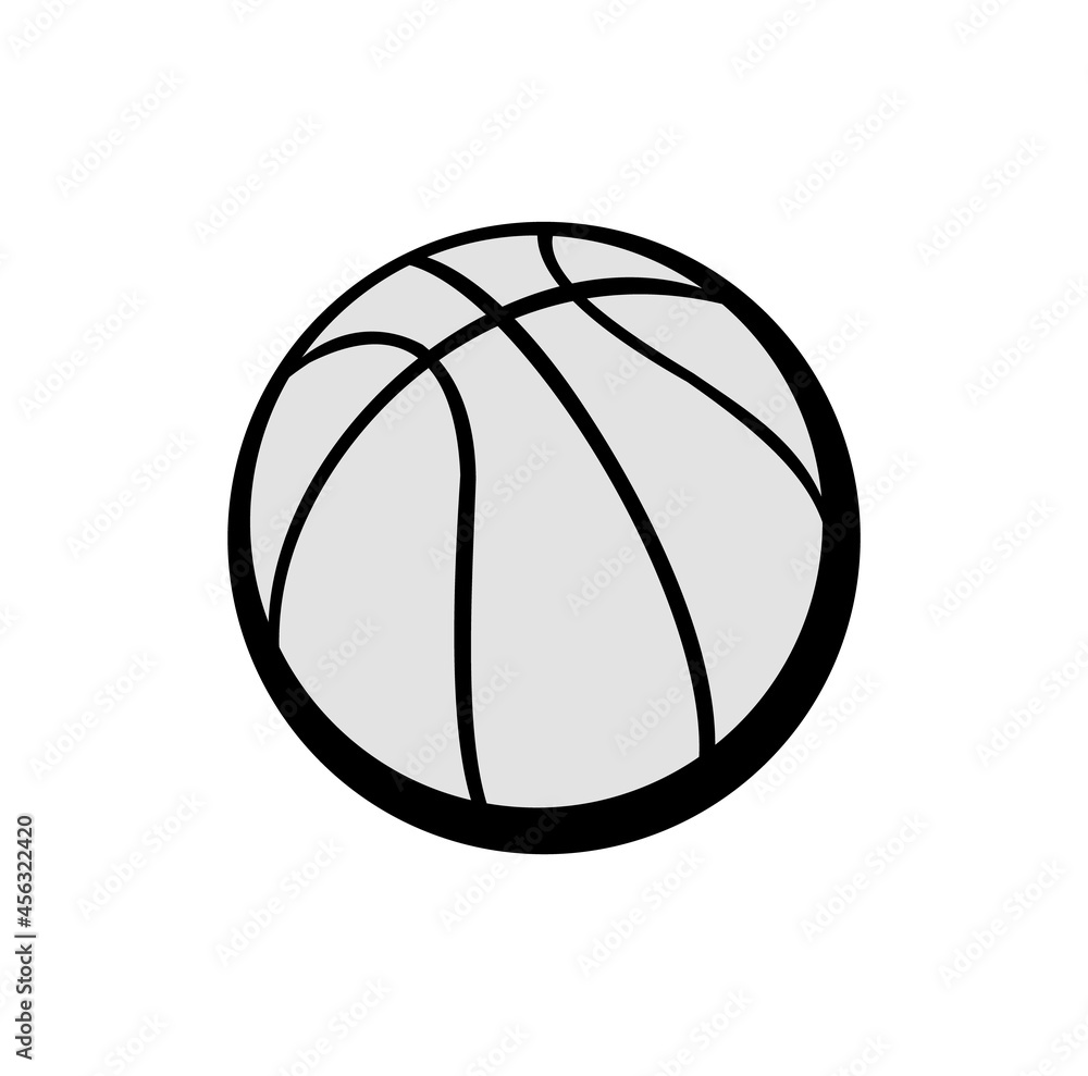 Basketball ball. Sports equipment for athletes. Isolated on white background. Symbol, icon. Monochrome Illustration Vector Basketball ball. Sports equipment for athletes. Isolated on white background. Symbol, icon. Monochrome Illustration Vector