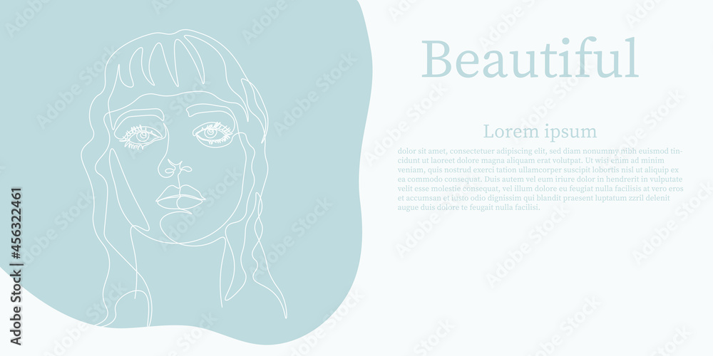 Surreal Faces Continuous line, drawing of set faces and hairstyle, fashion concept, woman beauty minimalist, vector illustration pretty sexy. Contemporary portrait