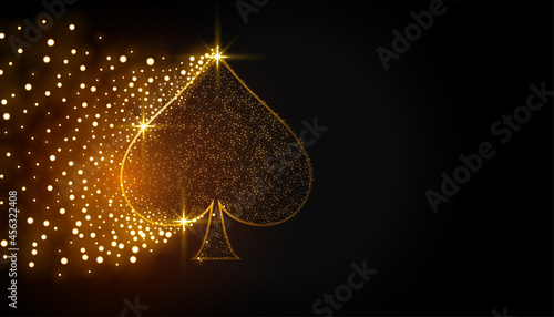 spades card symbol made with sparkles background