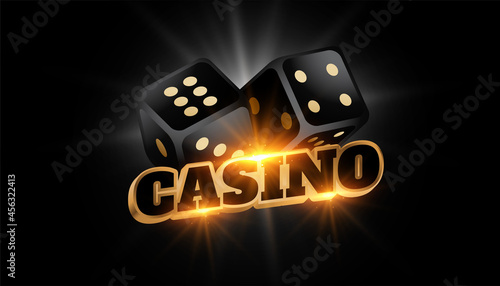 3d casino background with shiny black dice