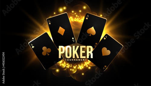 poker game background with playing cards photo