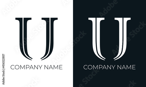 Initial letter u logo vector design template. Creative modern trendy u typography and black colors.
