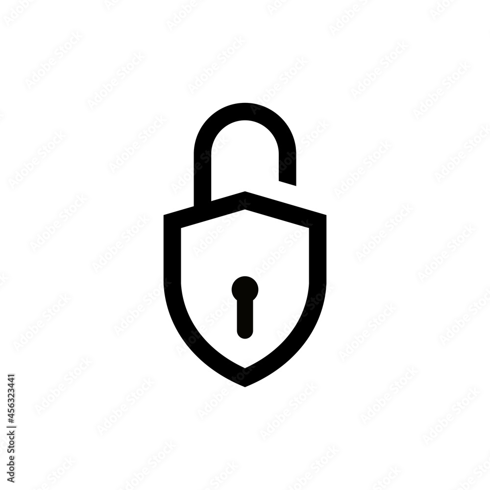 shield-padlock on white background vector icon template- editable shield-padlock on white background vector icon template- editable