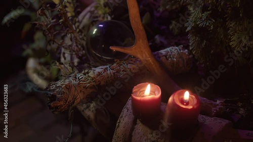 new age magick with burning sage photo