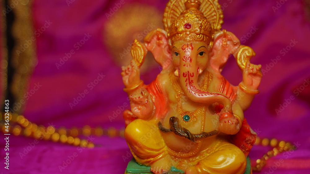 Lord Ganesha idol in Mumbai, Ganpati festival celebration, ganesh chaturthi in india.