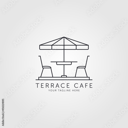 terrace icon line art logo vector minimalist illustration design