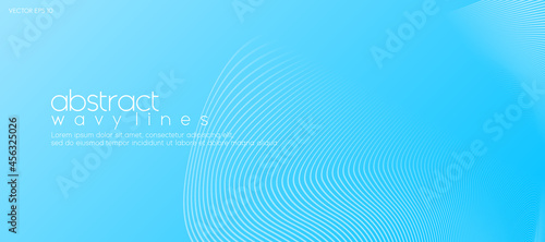 Abstract minimal blue background with lines for business banner design template. Vector