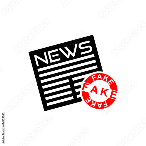Newspaper fake news icon isolated on white background