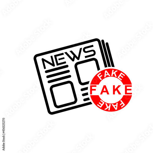 Newspaper fake news icon isolated on white background