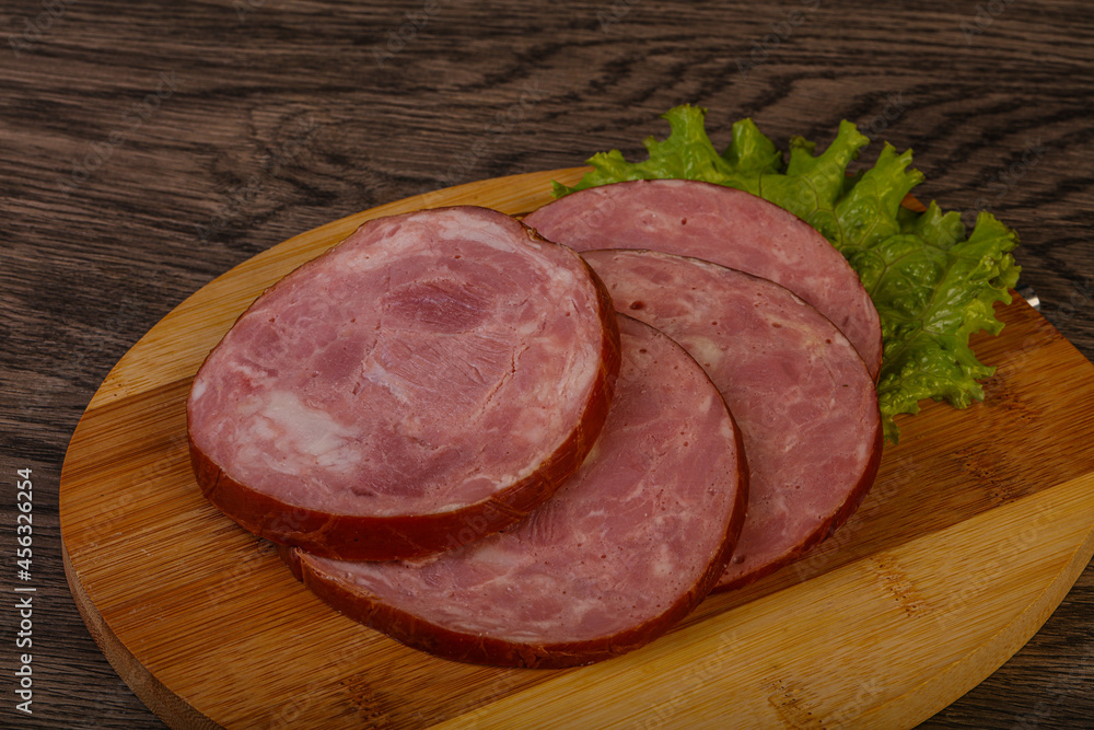 Slices of pork meat ham Slices of pork meat ham
