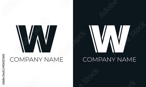 Initial letter w logo vector design template. Creative modern trendy w typography and black colors.
