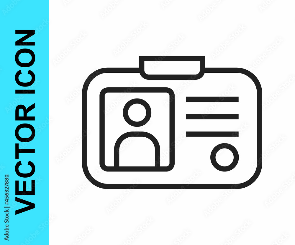 Black line Taxi driver license icon isolated on white background. Vector Black line Taxi driver license icon isolated on white background. Vector