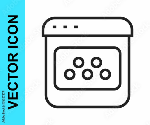 Black line Taxi mobile app icon isolated on white background. Mobile application taxi. Vector