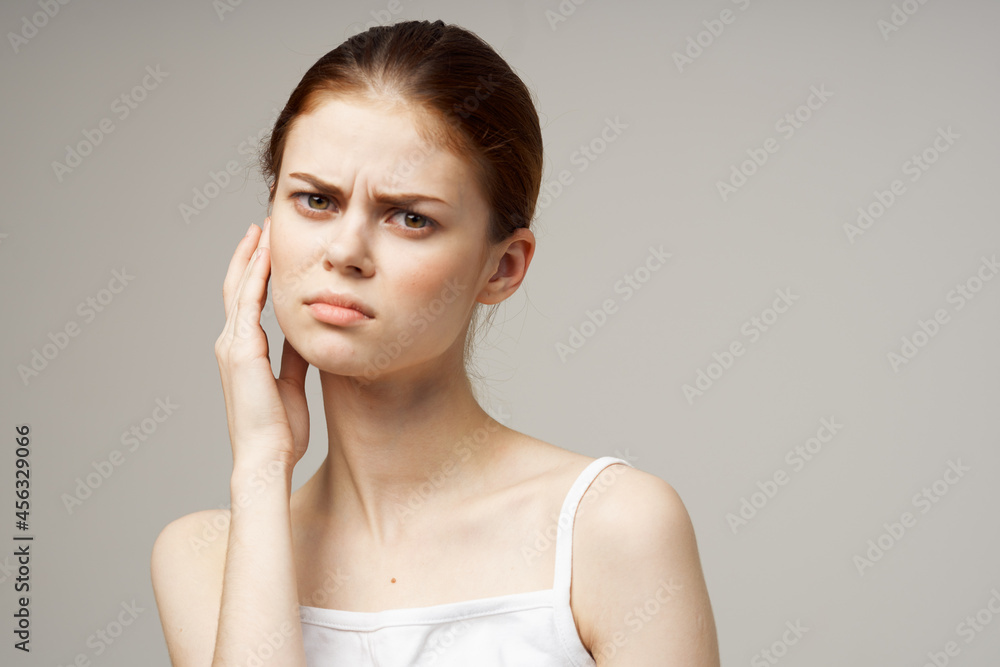 cheerful woman with a toothbrush in hand morning hygiene isolated background cheerful woman with a toothbrush in hand morning hygiene isolated background