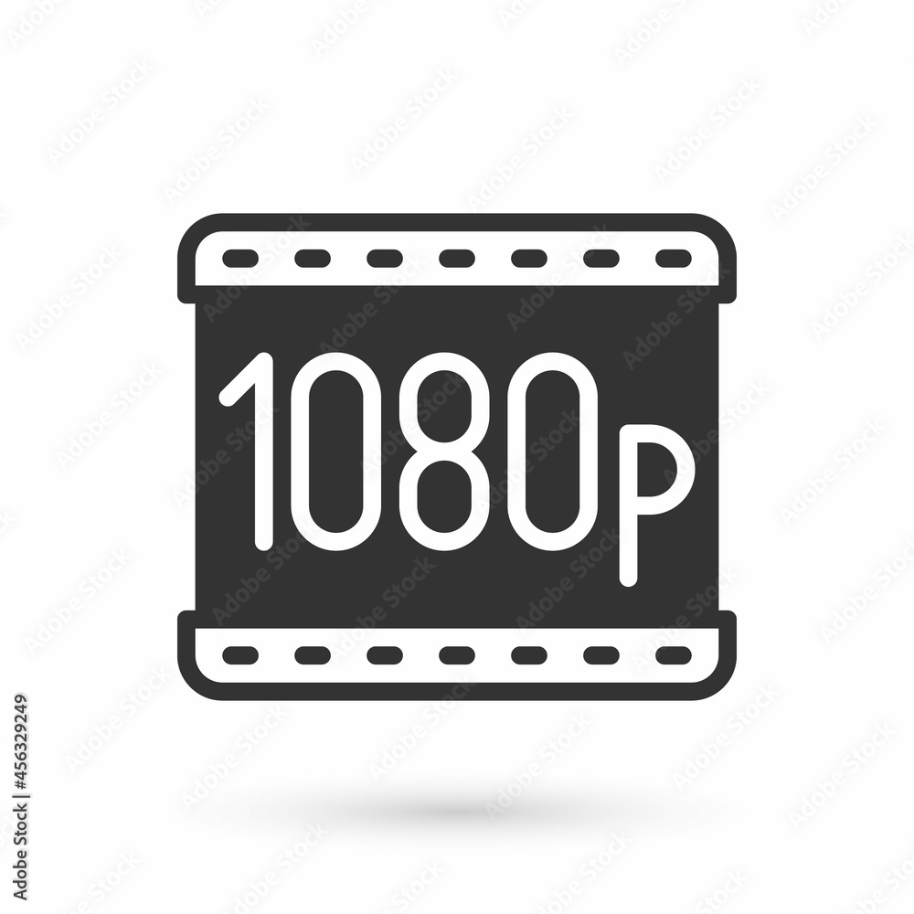 Grey Full HD 1080p icon isolated on white background. Vector Grey Full HD 1080p icon isolated on white background. Vector