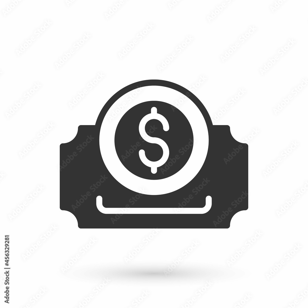 Grey Cinema ticket icon isolated on white background. Vector Grey Cinema ticket icon isolated on white background. Vector