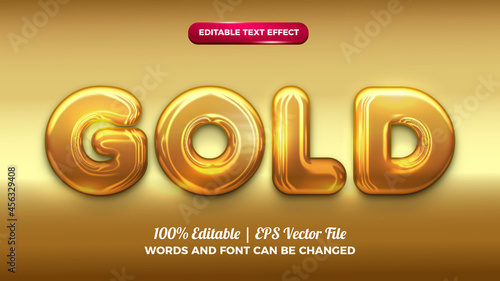 gold chrome bold 3d editable text effect