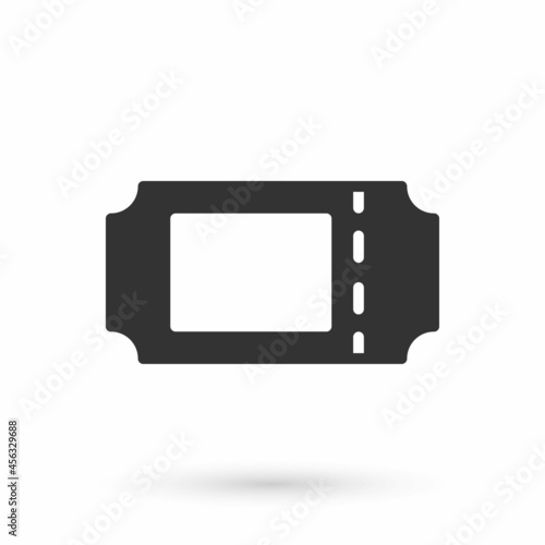 Grey Cinema ticket icon isolated on white background. Vector