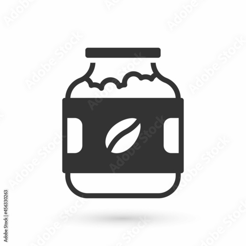 Grey Coffee jar bottle icon isolated on white background. Vector