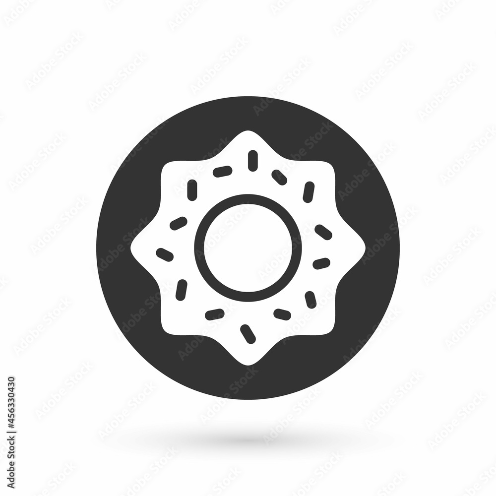 Grey Donut with sweet glaze icon isolated on white background. Vector Grey Donut with sweet glaze icon isolated on white background. Vector