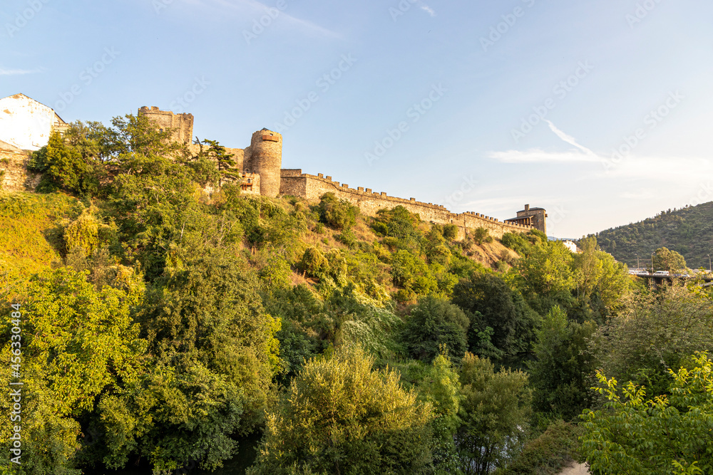 Ponferrada, Spain. Views of the Castillo de los Templarios (Castle of the Knights Templar), from the Avenida del Sil