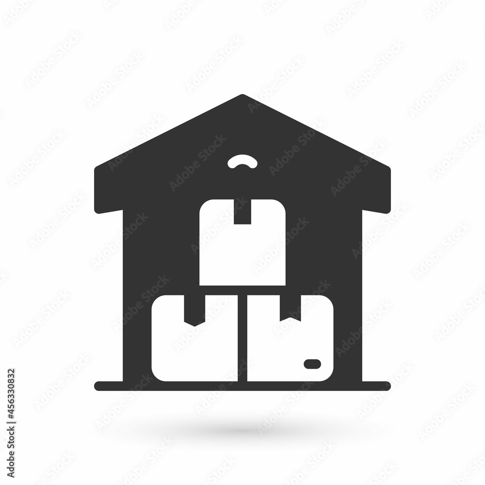Grey Full warehouse icon isolated on white background. Vector Grey Full warehouse icon isolated on white background. Vector