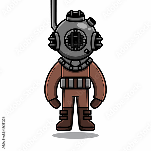 cute diving vector