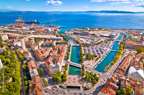 City of Rijeka aerial view of Rjecina river Delta
