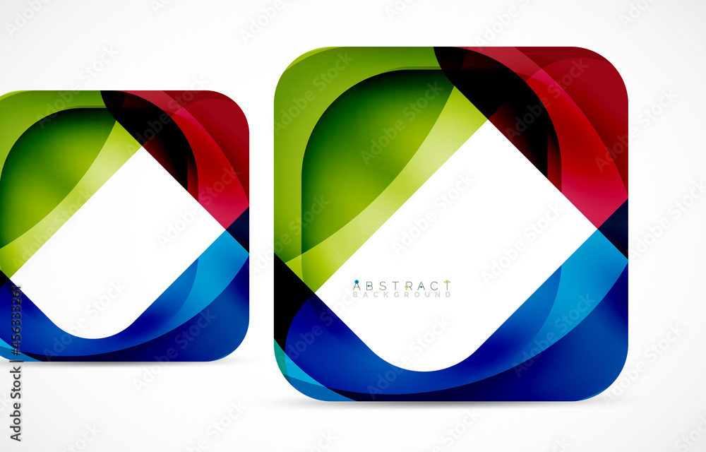 Minimal background. Abstract square shape with round corners created with wavy forms. Vector Illustration For Wallpaper, Banner, Background, Landing Page Minimal background. Abstract square shape with round corners created with wavy forms. Vector Illustration For Wallpaper, Banner, Background, Landing Page