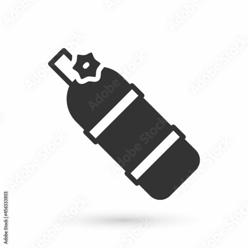 Grey Aqualung icon isolated on white background. Oxygen tank for diver. Diving equipment. Extreme sport. Diving underwater equipment. Vector