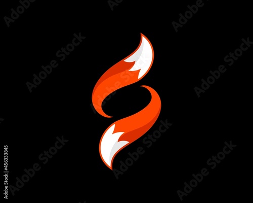 Orange tail fox with S letter initial