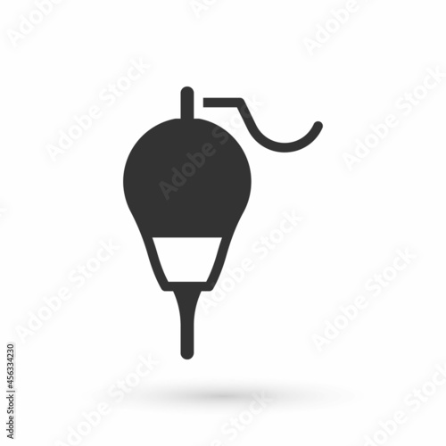 Grey Fishing float icon isolated on white background. Fishing tackle. Vector