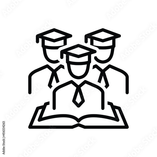Black line icon for alumni