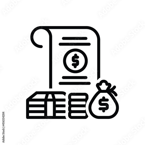 Black line icon for amount