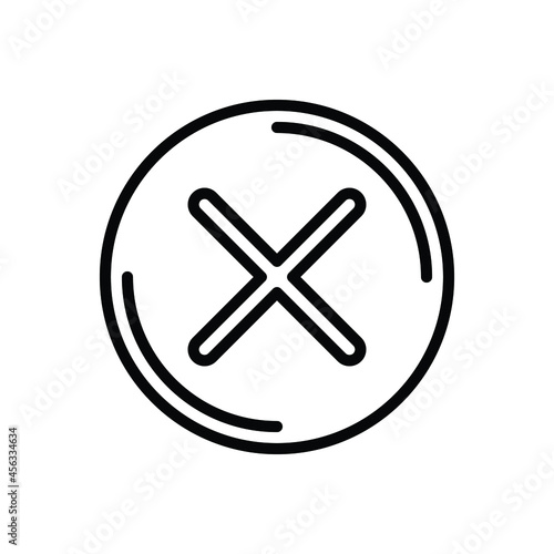 Black line icon for wrong