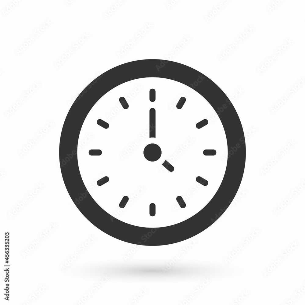 Grey Clock icon isolated on white background. Time symbol. Vector Grey Clock icon isolated on white background. Time symbol. Vector