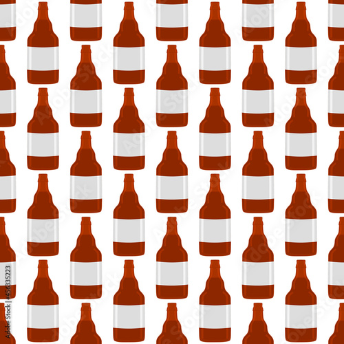 Illustration on theme seamless beer glass bottles with lid for brewery