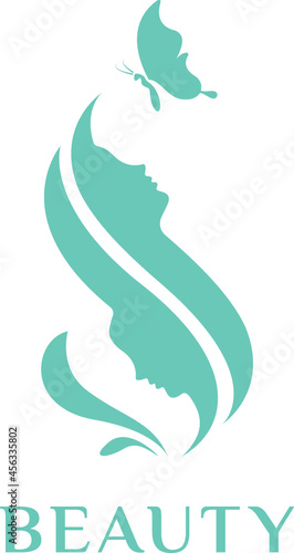 simple silhouette derma dermatic dermatology beauty skin woman vector icon logo design