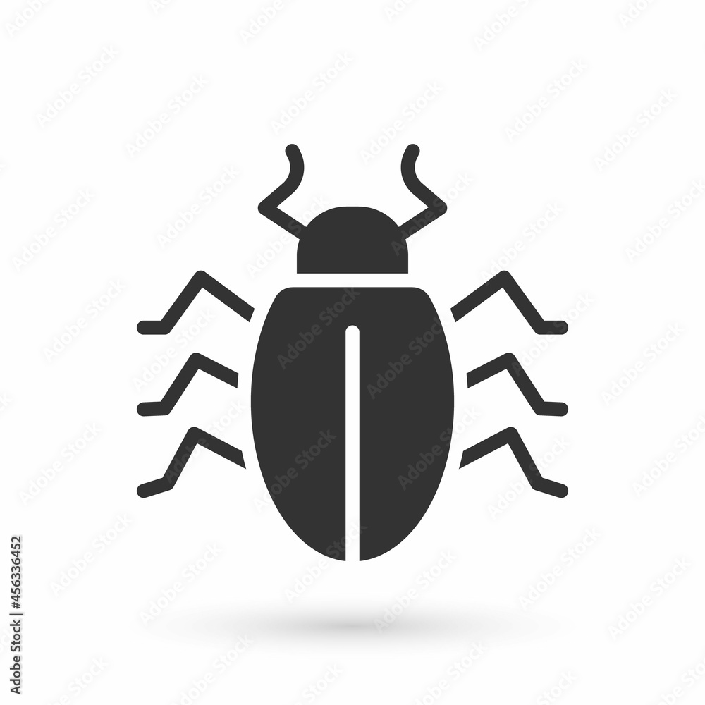 Grey Colorado beetle icon isolated on white background. Vector Grey Colorado beetle icon isolated on white background. Vector