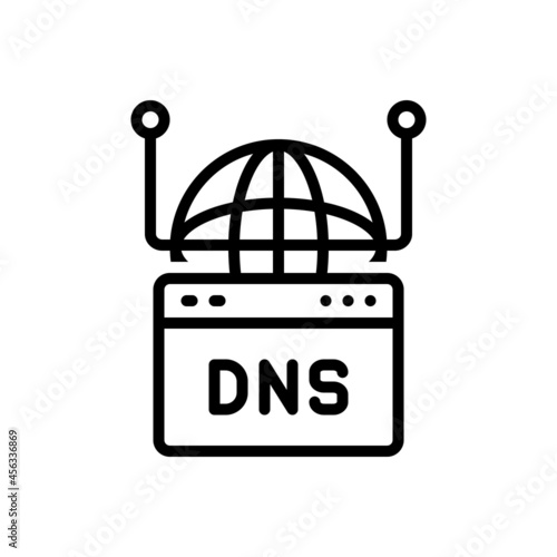 Black line icon for dns