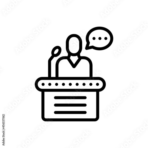 Black line icon for introduces