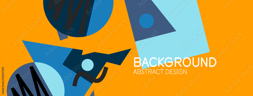 Fototapeta premium Abstract background with blocks, lines, geometric shapes. Techno or business concept for wallpaper, banner, background, landing page