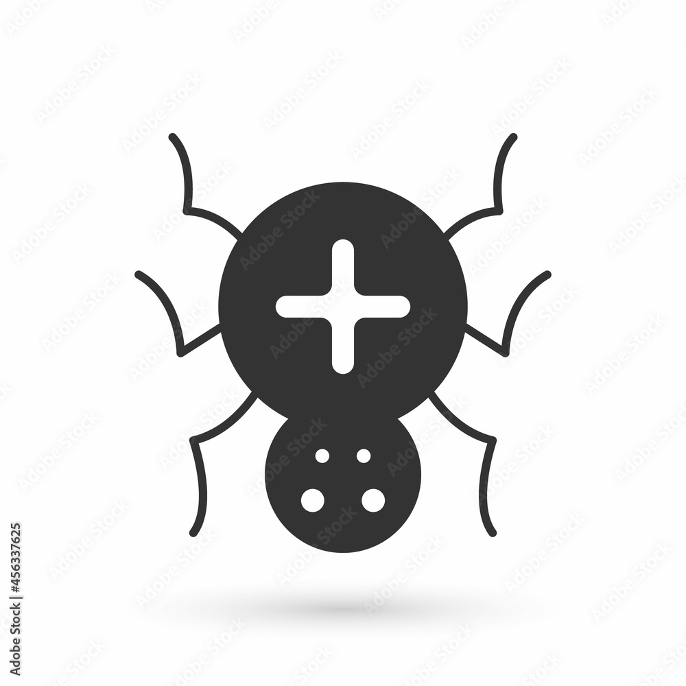 Grey Spider icon isolated on white background. Happy Halloween party. Vector Grey Spider icon isolated on white background. Happy Halloween party. Vector