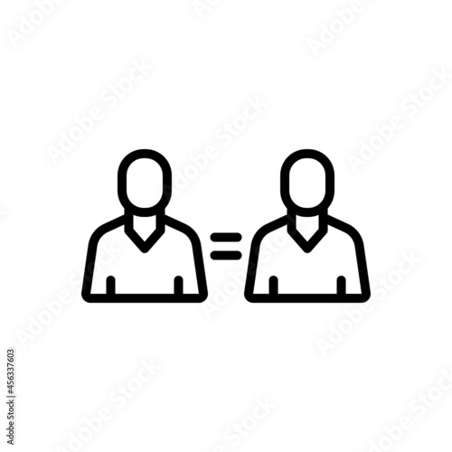 Black line icon for twin