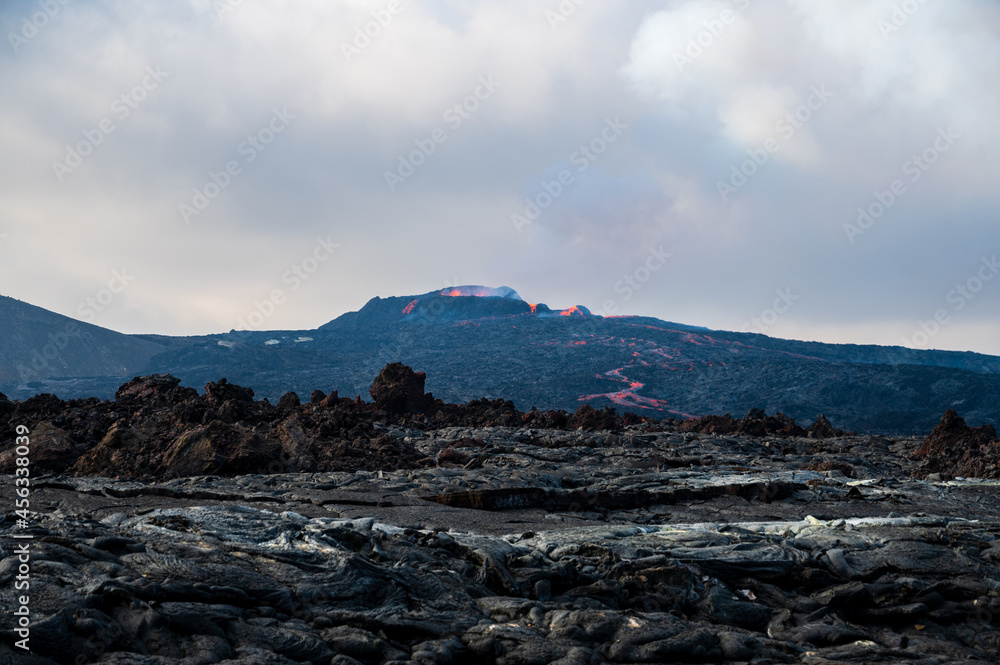 Fagradalsfjall volcano erupting in Iceland Summer 2021 StockFoto