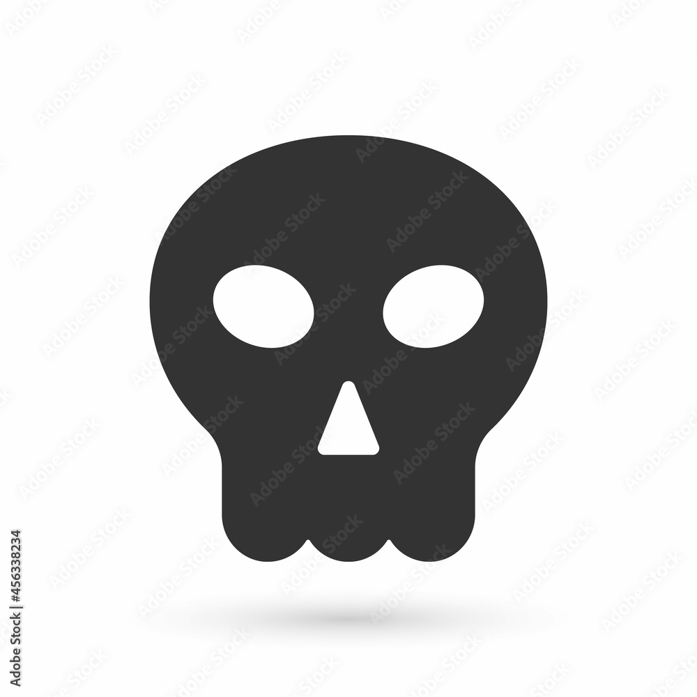 Grey Skull icon isolated on white background. Happy Halloween party. Vector Grey Skull icon isolated on white background. Happy Halloween party. Vector