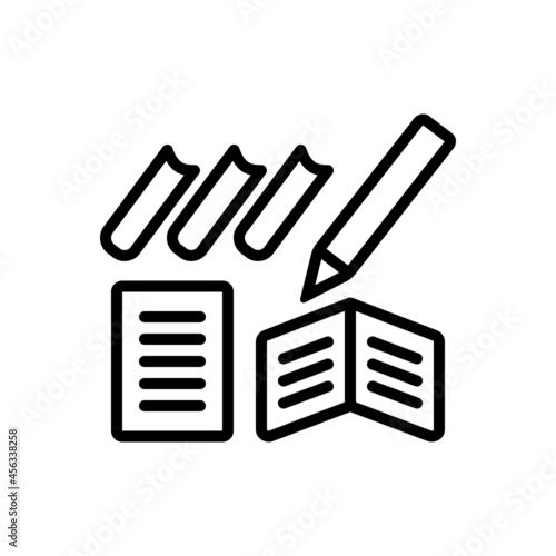 Black line icon for subjects
