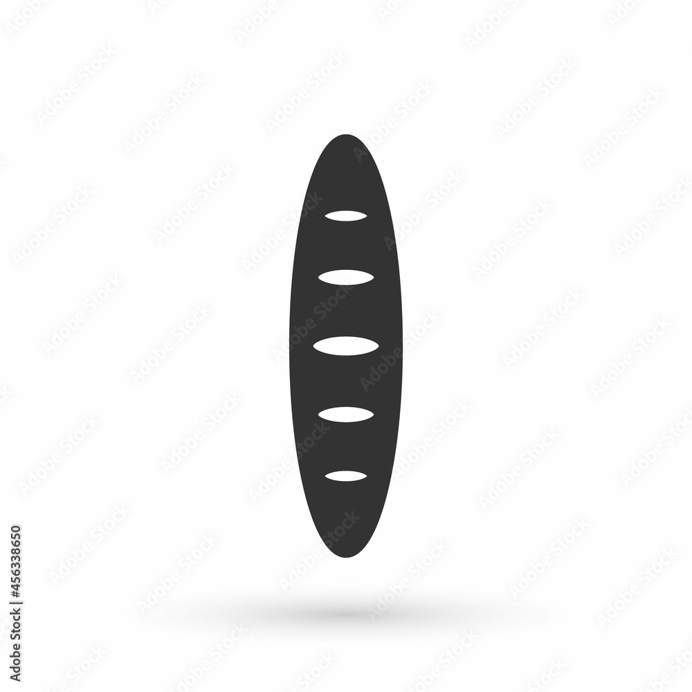 Grey French baguette bread icon isolated on white background. Vector Grey French baguette bread icon isolated on white background. Vector