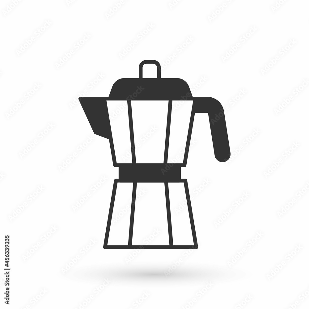 Grey Coffee maker moca pot icon isolated on white background. Vector Grey Coffee maker moca pot icon isolated on white background. Vector