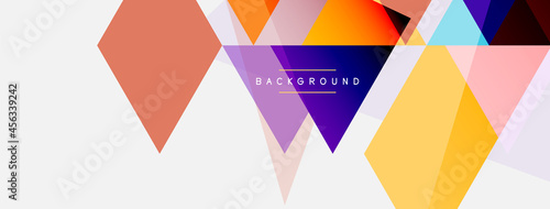 Color triangles composition, geometric abstract background. Techno or business concept, pattern for wallpaper, banner, background, landing page